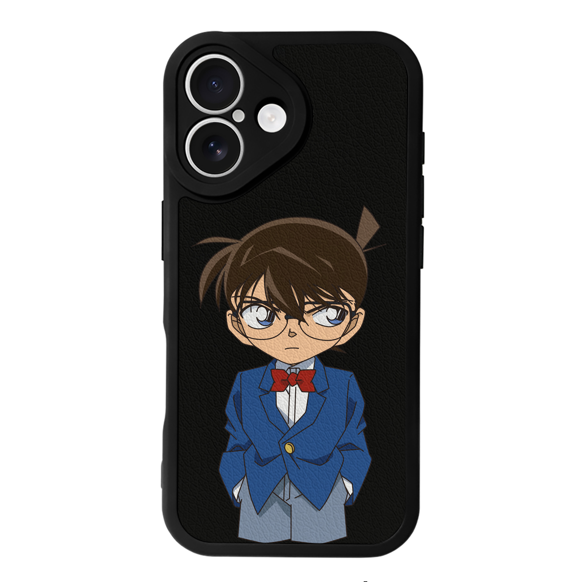 （画像用） 名探偵コナン 江戸川 コナン Detective Conan Conan Edogawa 【iPhone 16シリーズ対応】シリコンスマホケース（レザー調） 材質：シリコン
